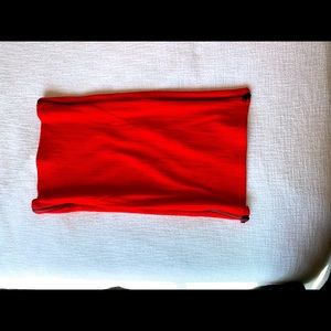 Red opening ceremony skirt with side zippers